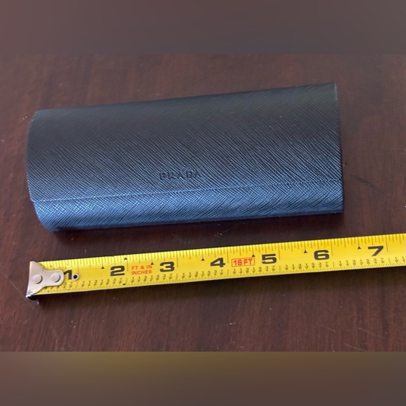Prada Textured Black Leather Sunglasses Case Accessory - Picture 7 of 9